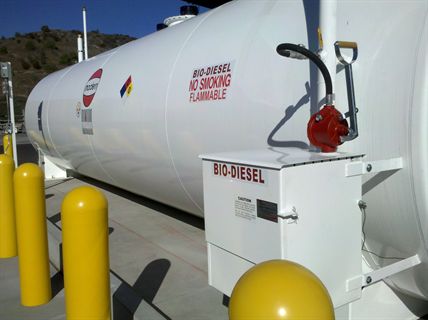 The 12,000-gallon biodiesel tank was fully paid for by federal Energy Efficiency & Conservation Block Grant (EECBG) funds.