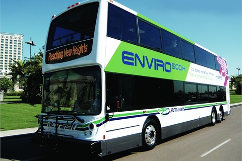 The Enviro500 Hybrid Double Deck transit bus is powered by EPA 2010 emissions-compliant engines combined with an Allison Ep50 series hybrid transmission.