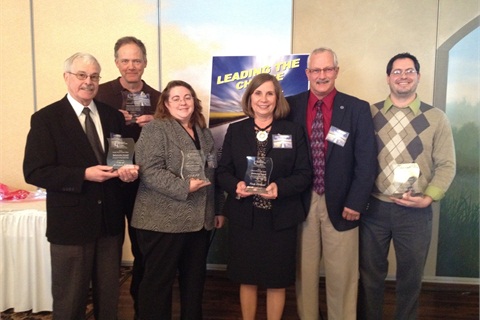 (L-R) Charlie Cates, City of Michigan City; Jim Alexander, U.S. Steel; Kathy Luther, NIRPC; Cindy & Charlie Lundquist; and Pete Gage, Tube City IMS.