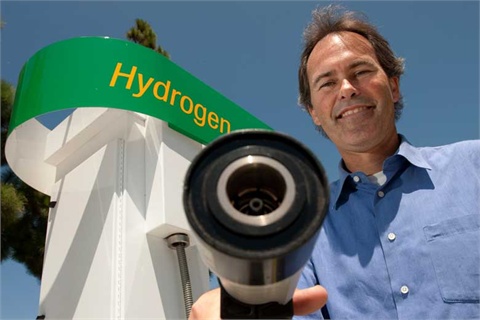 National Fuel Cell Research Center Associate Director Jack Brouwer at the new hydrogen station in Fountain Valley, Calif. Photo/Steve Zylius-UCI